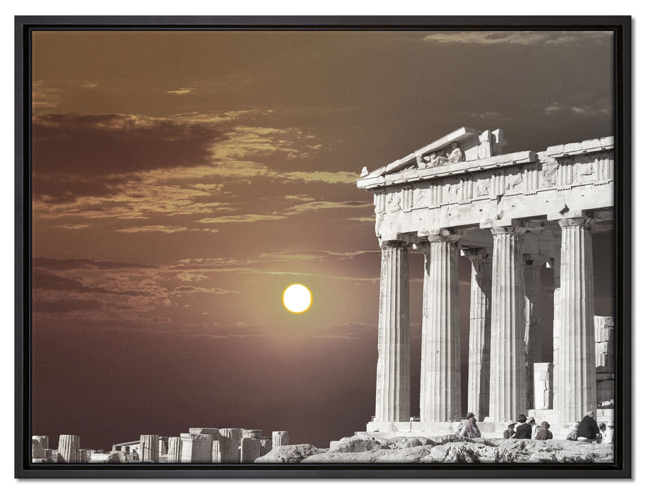 schöner Tempel der Athene auf Leinwandbild gerahmt Größe 80x60