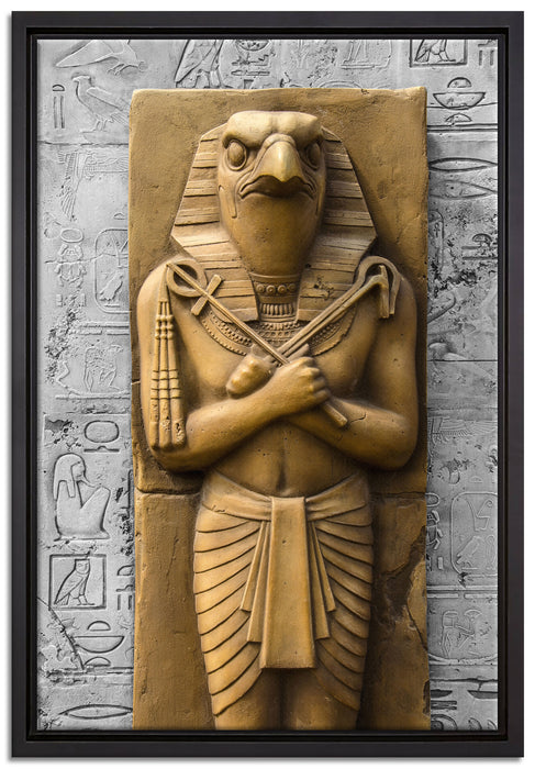Horus der ägyptische Gott auf Leinwandbild gerahmt Größe 60x40