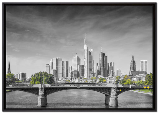 Skyline von Frankfurt am Main auf Leinwandbild gerahmt Größe 100x70