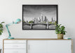 Skyline von Frankfurt am Main auf Leinwandbild gerahmt verschiedene Größen im Wohnzimmer