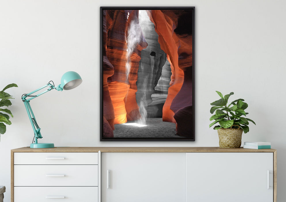 prächtiger Antelope Canyon auf Leinwandbild gerahmt verschiedene Größen im Wohnzimmer