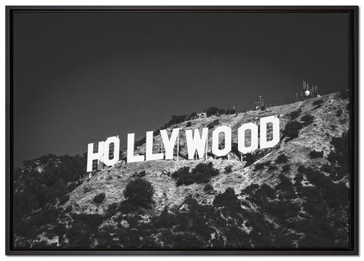 Wahrzeichen von Hollywood auf Leinwandbild gerahmt Größe 100x70