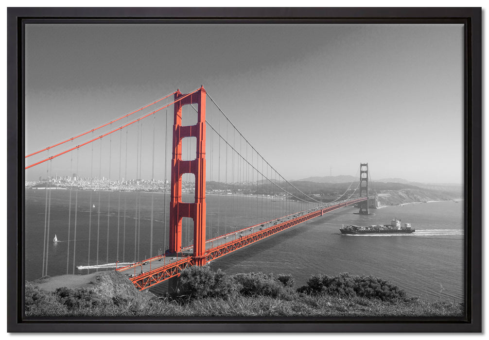 eindrucksvolle Golden Gate Bridge auf Leinwandbild gerahmt Größe 60x40