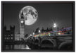 Big Ben mit Mond London auf Leinwandbild gerahmt Größe 60x40
