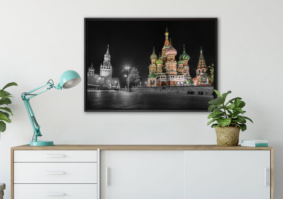 Basilius Kathedrale in Moskau auf Leinwandbild gerahmt verschiedene Größen im Wohnzimmer