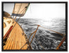 schief liegendes Segelboot auf Leinwandbild gerahmt Größe 80x60
