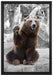 dicker Bär sagt Hallo auf Leinwandbild gerahmt Größe 60x40