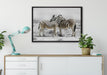 Zebras in der Savanne auf Leinwandbild gerahmt verschiedene Größen im Wohnzimmer