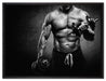 Trainierender Bodybuilder auf Leinwandbild gerahmt Größe 80x60