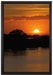 Sonnenuntergang über Fluss auf Leinwandbild gerahmt Größe 60x40