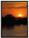 Sonnenuntergang über Fluss auf Leinwandbild gerahmt Größe 80x60