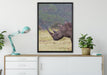 großes Nashorn in der Savanne auf Leinwandbild gerahmt verschiedene Größen im Wohnzimmer