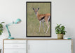 prächtige Gazelle auf Wiese auf Leinwandbild gerahmt verschiedene Größen im Wohnzimmer