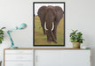 große wandernde Elefantenhorde auf Leinwandbild gerahmt verschiedene Größen im Wohnzimmer