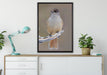 kleiner Vogel auf Ast auf Leinwandbild gerahmt verschiedene Größen im Wohnzimmer