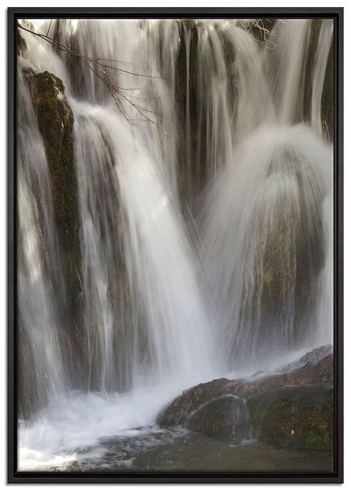 kleine Wasserfälle auf Leinwandbild gerahmt Größe 100x70