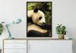 niedlicher Pandabär auf Leinwandbild gerahmt verschiedene Größen im Wohnzimmer