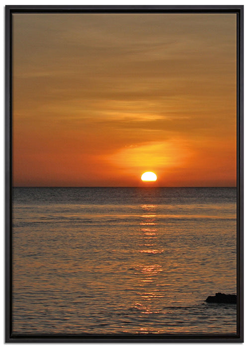 Sonnenuntergang am Meer auf Leinwandbild gerahmt Größe 100x70