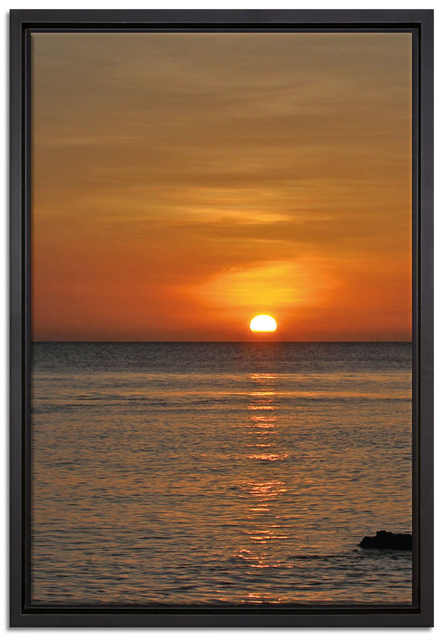 Sonnenuntergang am Meer auf Leinwandbild gerahmt Größe 60x40