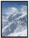 schneebedeckte Berggipfel auf Leinwandbild gerahmt Größe 80x60