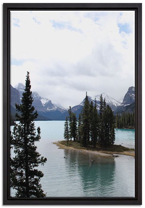 Blick auf Gebirgskette auf Leinwandbild gerahmt Größe 60x40