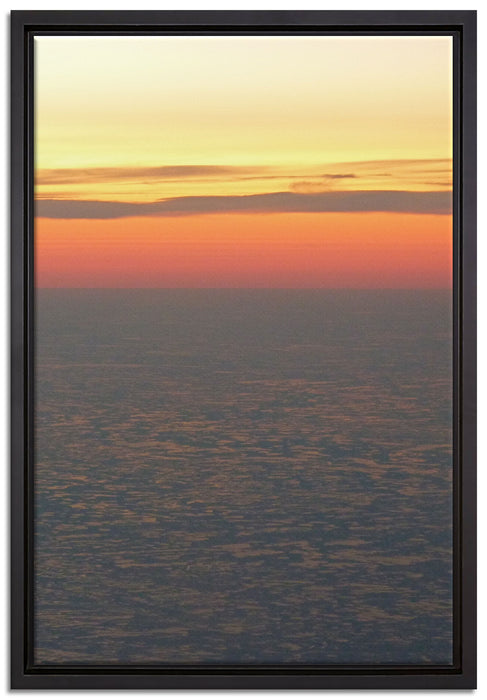 Sonnenuntergang am Eismeer auf Leinwandbild gerahmt Größe 60x40