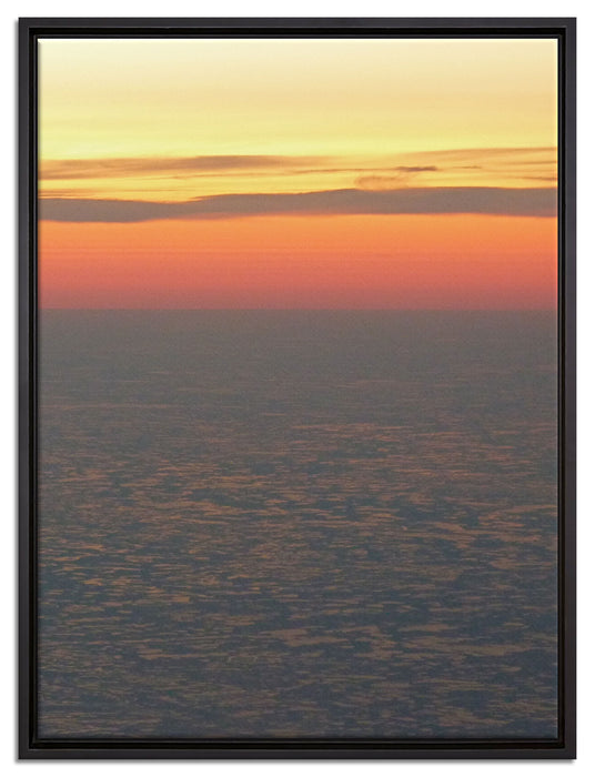 Sonnenuntergang am Eismeer auf Leinwandbild gerahmt Größe 80x60