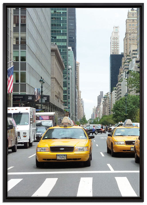 Taxi in New York City auf Leinwandbild gerahmt Größe 100x70