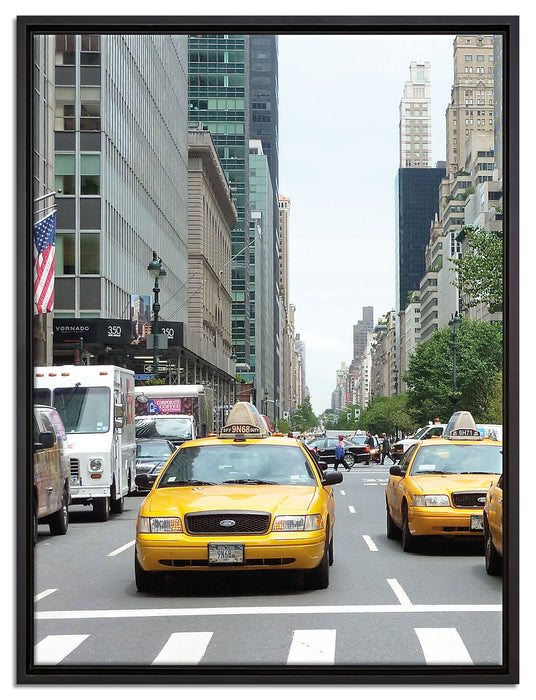 Taxi in New York City auf Leinwandbild gerahmt Größe 80x60