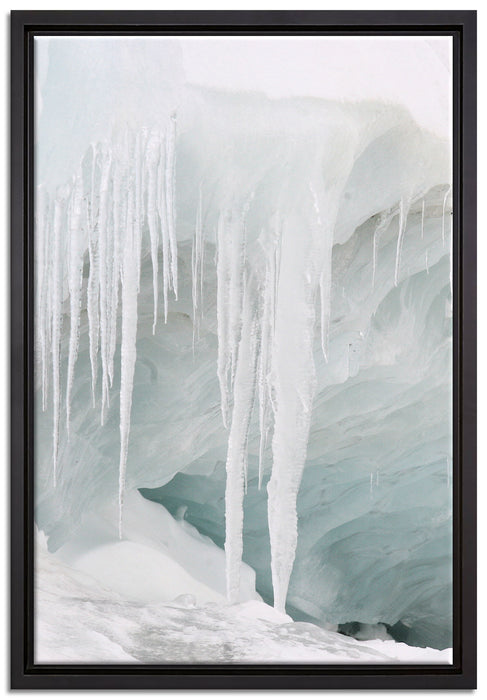 vereiste Höhle auf Leinwandbild gerahmt Größe 60x40