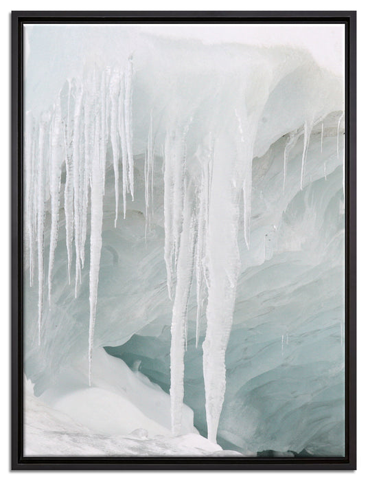 vereiste Höhle auf Leinwandbild gerahmt Größe 80x60
