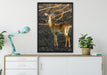 weibliche Gazelle mit Jungtier auf Leinwandbild gerahmt verschiedene Größen im Wohnzimmer