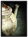Teekanne aus Keramik auf Leinwandbild gerahmt Größe 80x60
