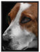 hübscher Hund im Seitenprofil auf Leinwandbild gerahmt Größe 80x60