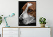hübscher Hund im Seitenprofil auf Leinwandbild gerahmt verschiedene Größen im Wohnzimmer