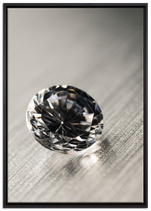 geschliffener Diamant auf Leinwandbild gerahmt Größe 100x70