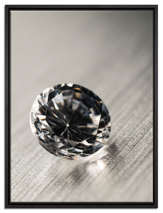 geschliffener Diamant auf Leinwandbild gerahmt Größe 80x60
