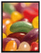 Süßigkeiten- Jelly Belly Beans auf Leinwandbild gerahmt Größe 80x60