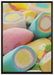 bunte Schaumsüßigkeiten auf Leinwandbild gerahmt Größe 100x70