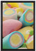bunte Schaumsüßigkeiten auf Leinwandbild gerahmt Größe 60x40