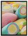 bunte Schaumsüßigkeiten auf Leinwandbild gerahmt Größe 80x60