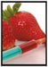 Erdbeeren mit Lebensmittelfarbe auf Leinwandbild gerahmt Größe 100x70