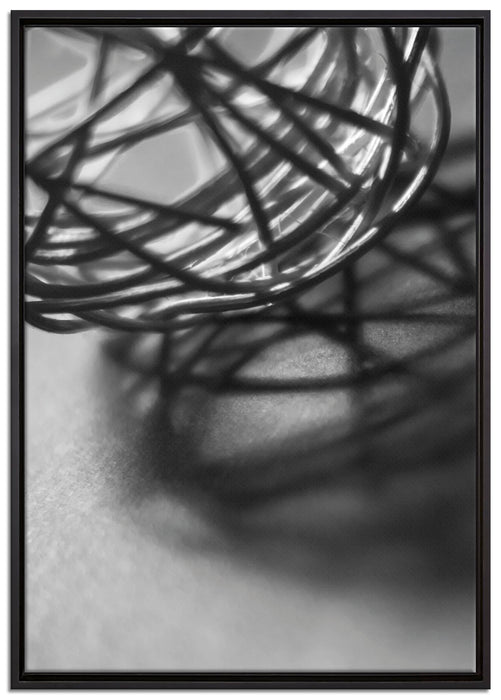 Schatten von Skulptur auf Leinwandbild gerahmt Größe 100x70