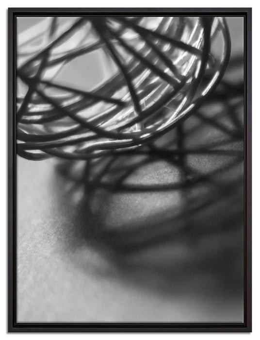 Schatten von Skulptur auf Leinwandbild gerahmt Größe 80x60