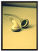 Kopfhörer auf Leinwandbild gerahmt Größe 80x60