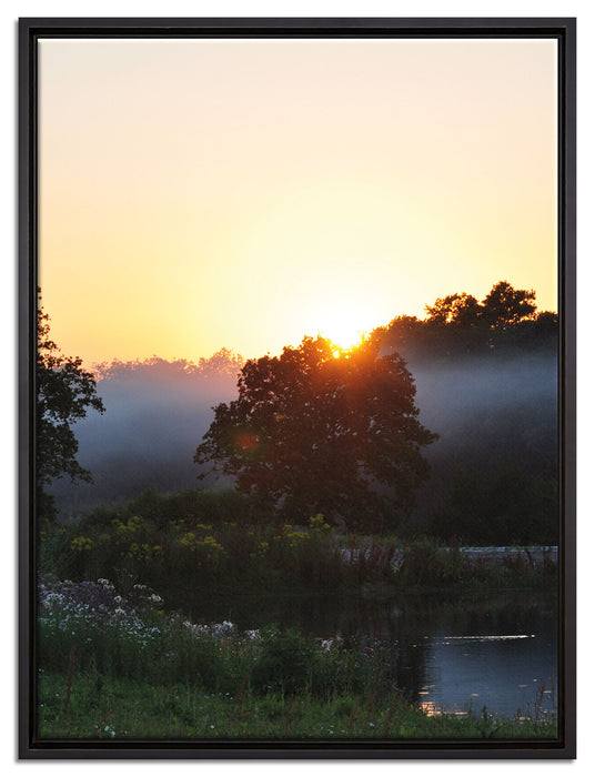 britische Landschaft auf Leinwandbild gerahmt Größe 80x60