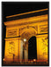 Dark Triumphbogen bei Nacht auf Leinwandbild gerahmt Größe 80x60