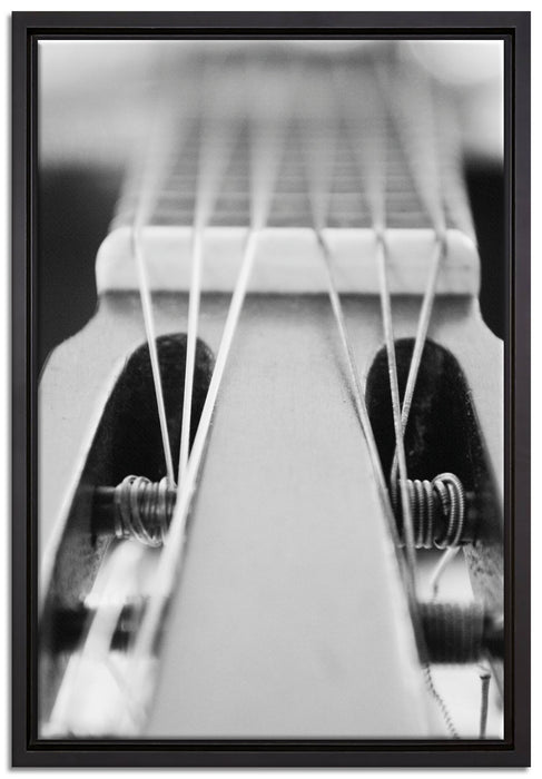 Gitarrensaiten Wirbel auf Leinwandbild gerahmt Größe 60x40
