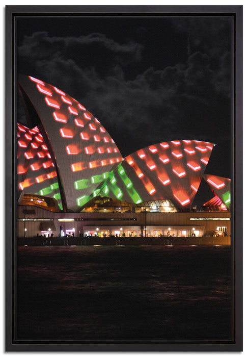 Sydney Opera House bei Nacht auf Leinwandbild gerahmt Größe 60x40