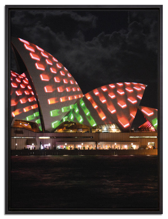 Sydney Opera House bei Nacht auf Leinwandbild gerahmt Größe 80x60